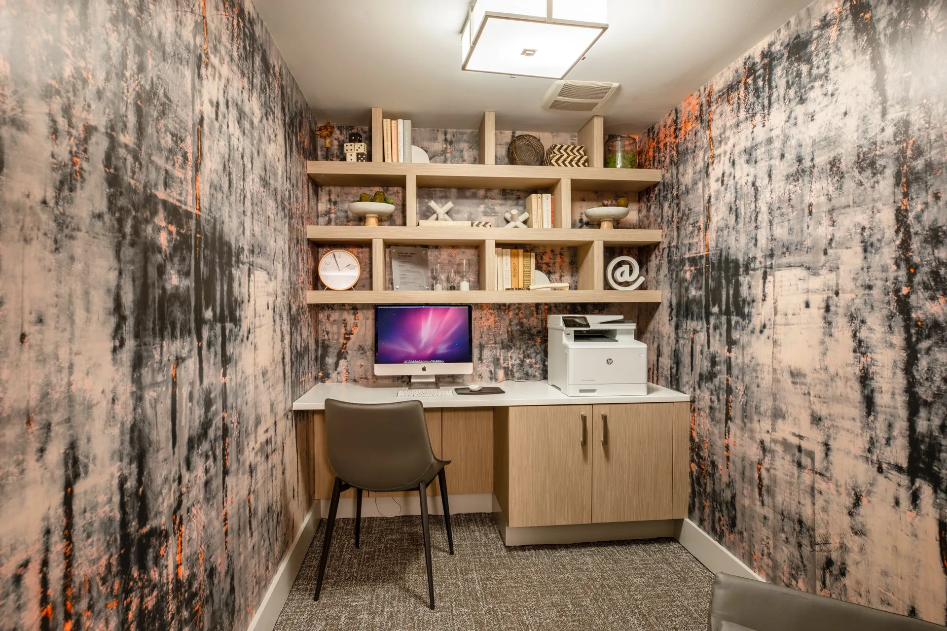 Office with computer and printer