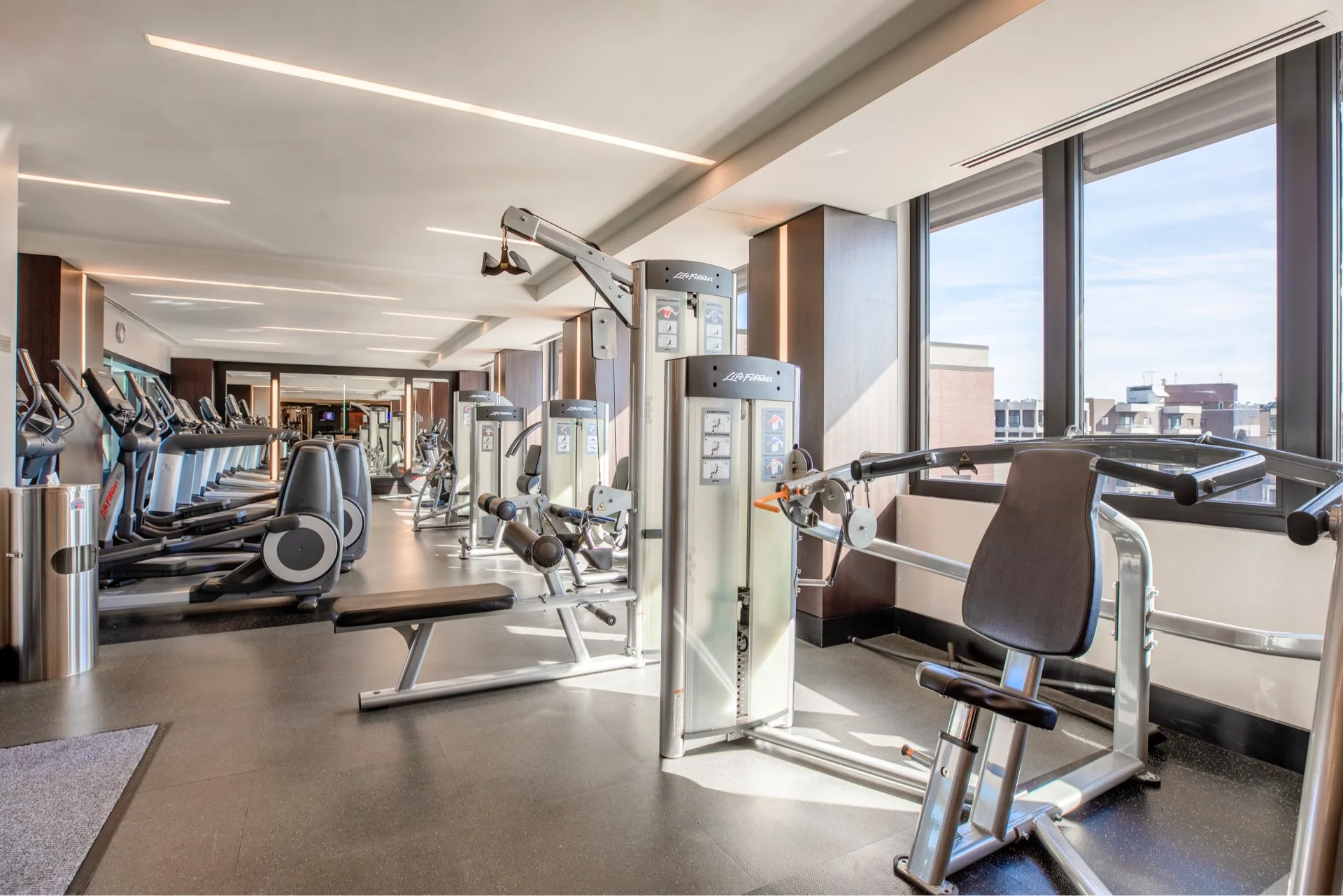 Gym with strength and cardio equipment