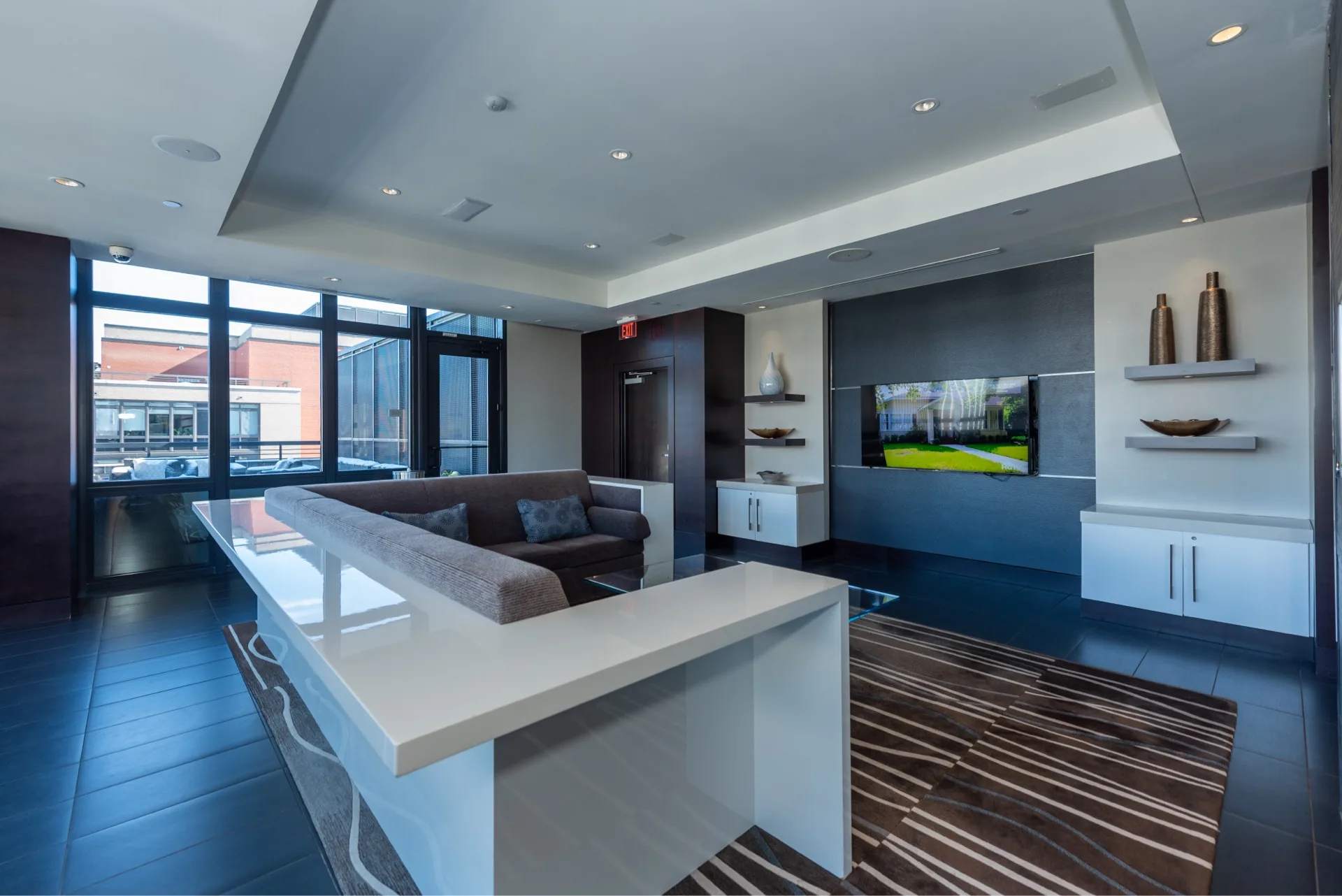 Rooftop lounge with comfortable seating