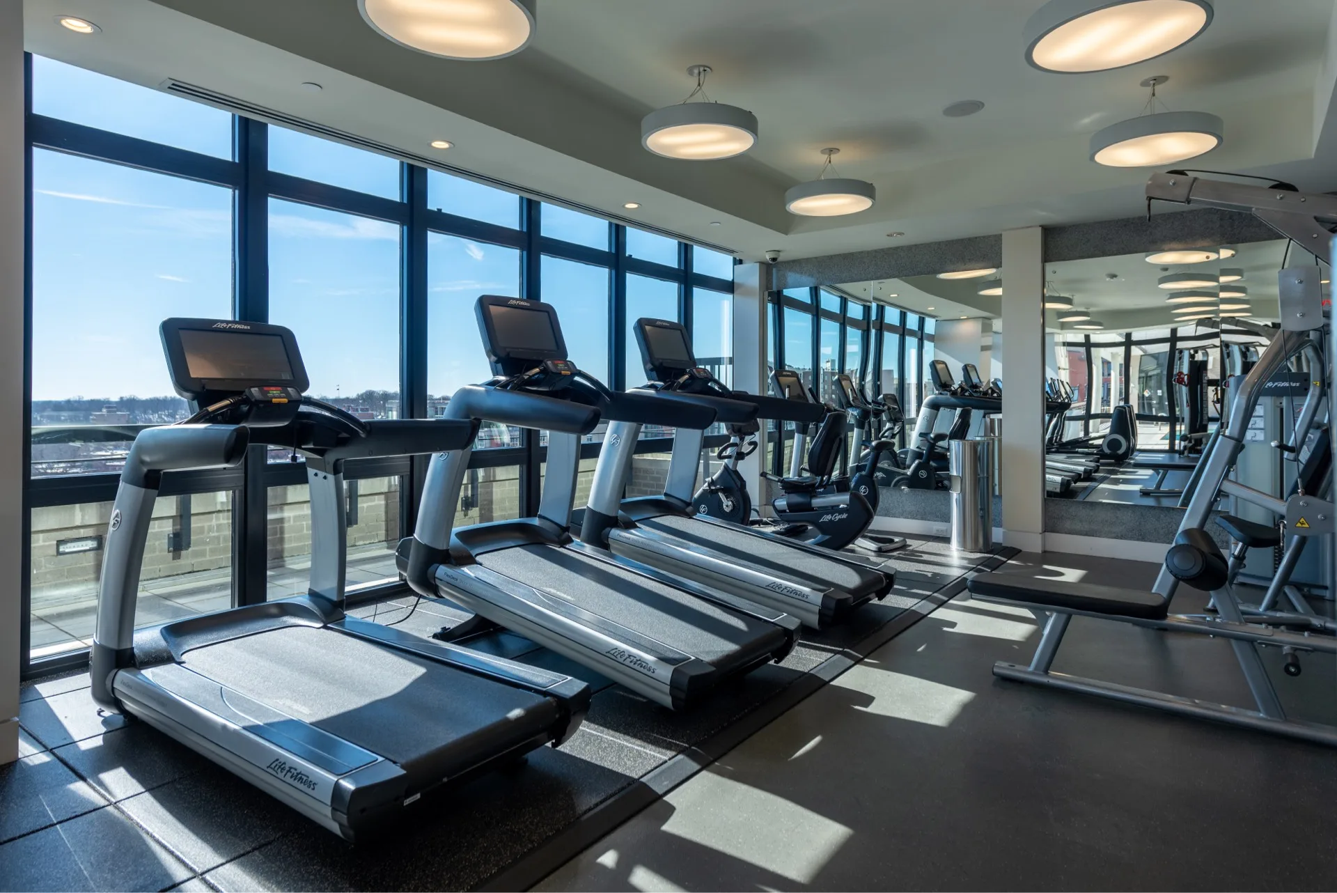 Treadmills in fitness center