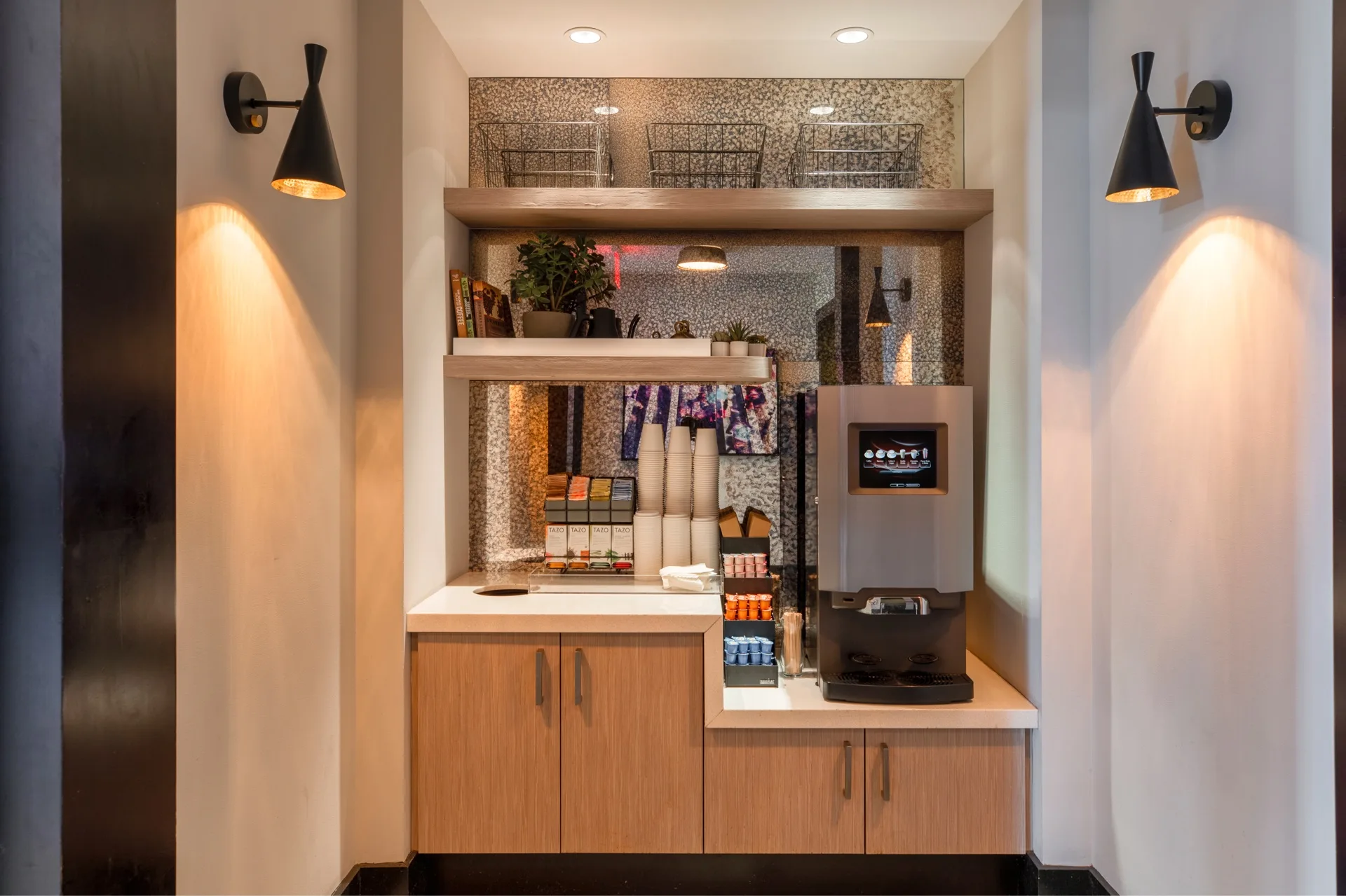 Well stocked coffee machine