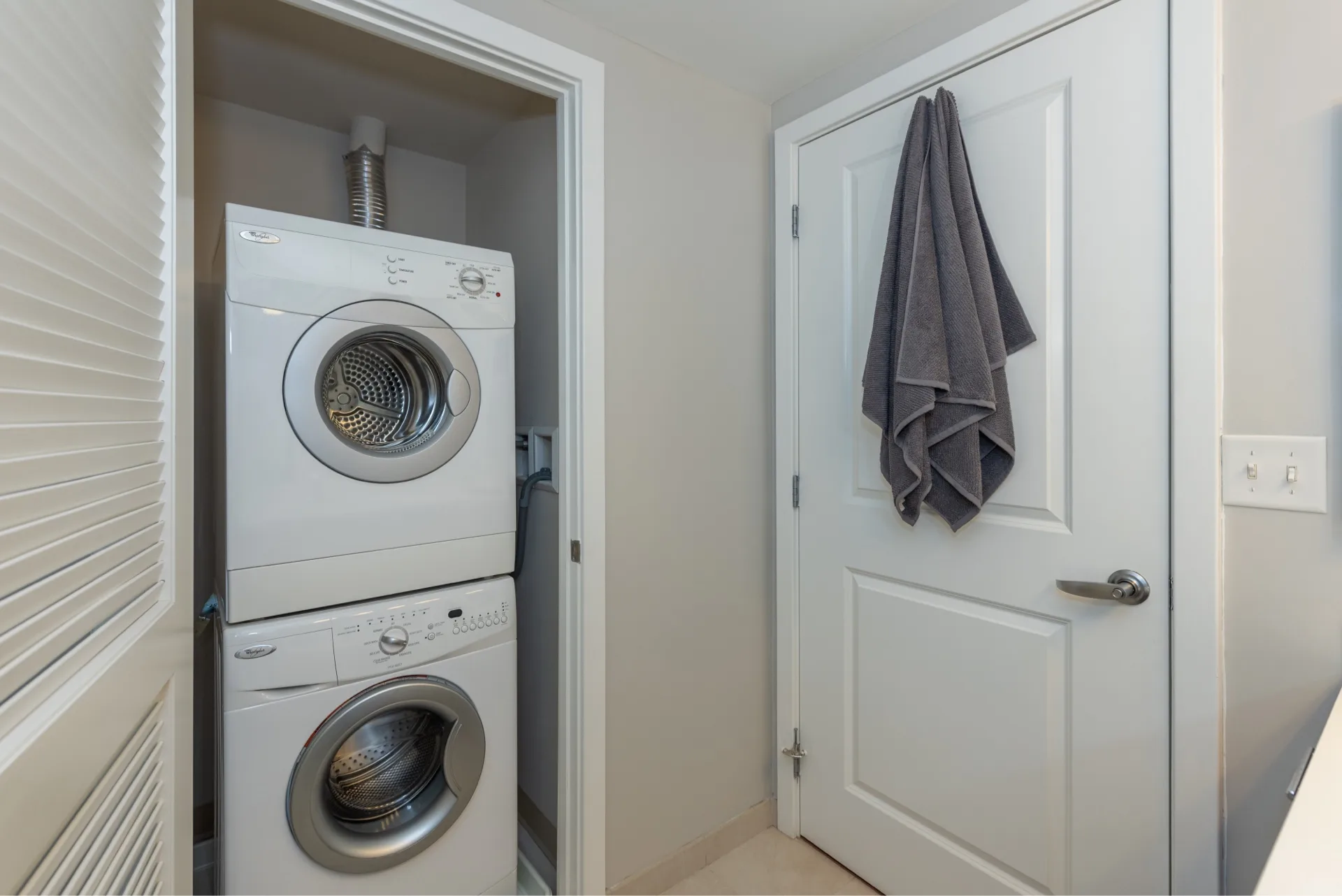 Closet with washer and dryer